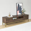 Acacia Wood and Brass TV Stand C66260