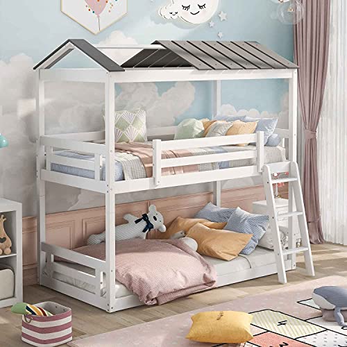 Queen Size Murphy Bed with Desk and 8 Shelves White L186745