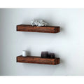 Acacia Wood Floating Wall Shelves Set of 2 A48068