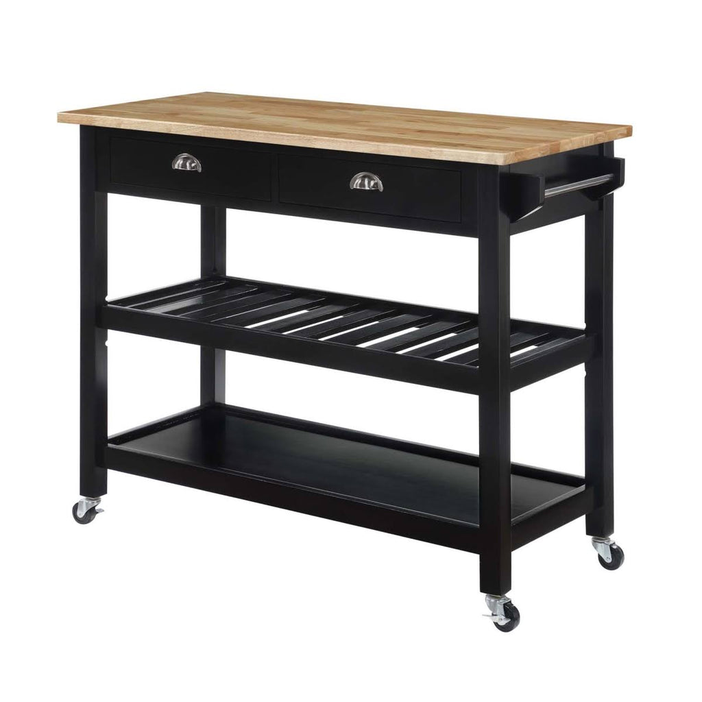 3 Tier Butcher Block Kitchen Cart with Drawers O53775