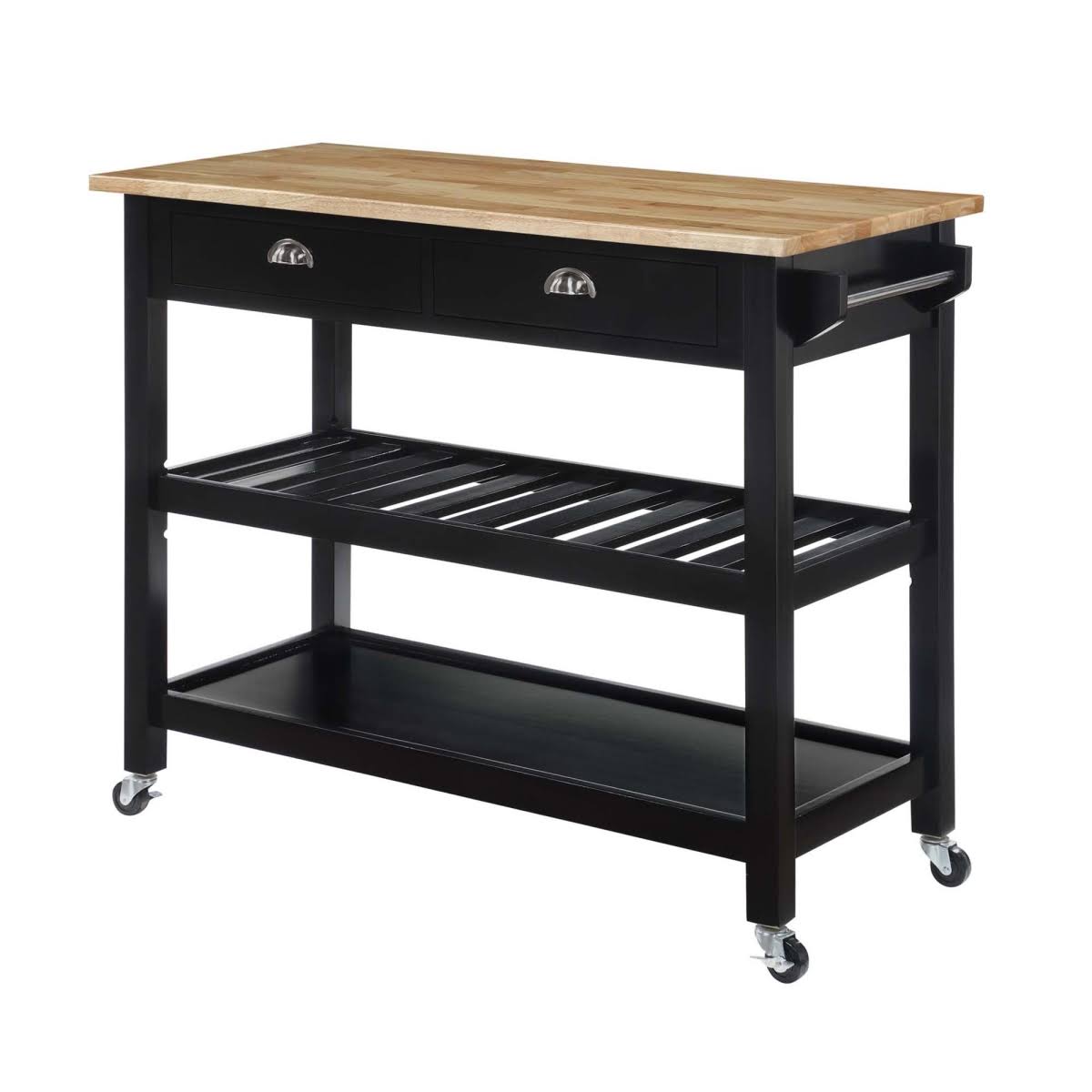 3 Tier Butcher Block Kitchen Cart with Drawers O53775