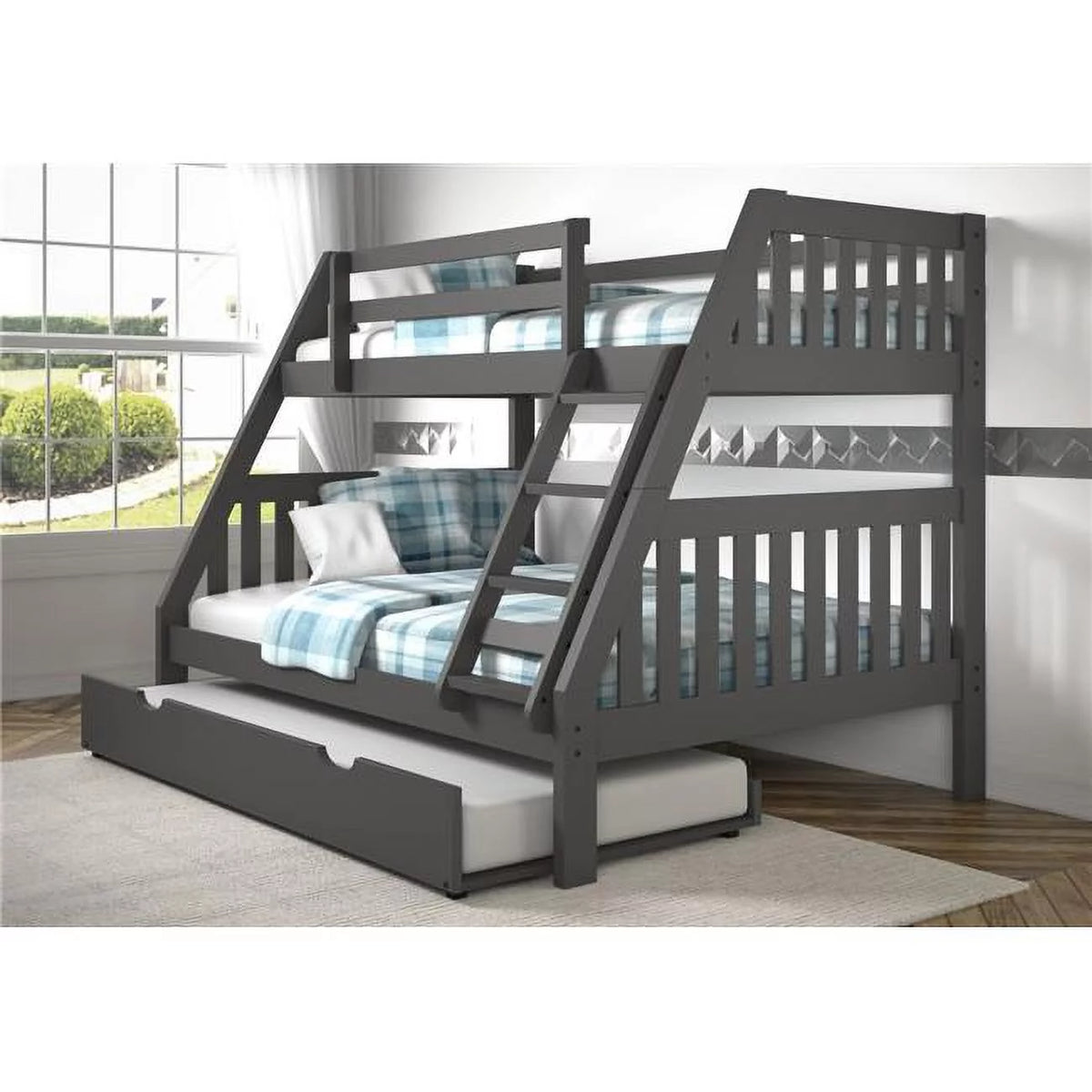 Twin Over Full Bunk Bed with Twin Trundle Z4169