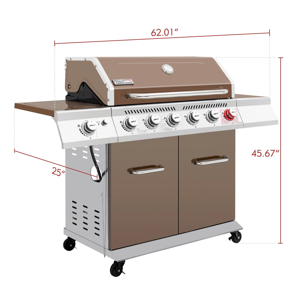 6-Burner Gas Grill with Sear Burner and Side Burner U7705
