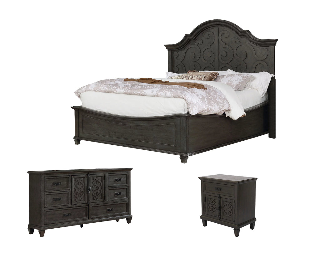 Gray Wood 3pc Queen Bedroom Set Y4522