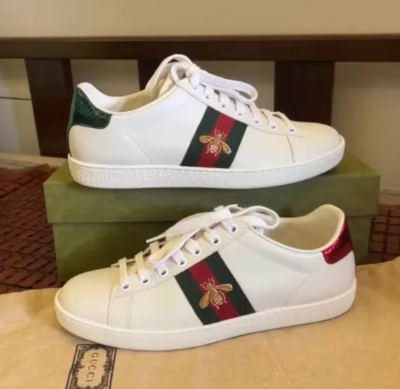 White Calfskin Leather Sneakers C599