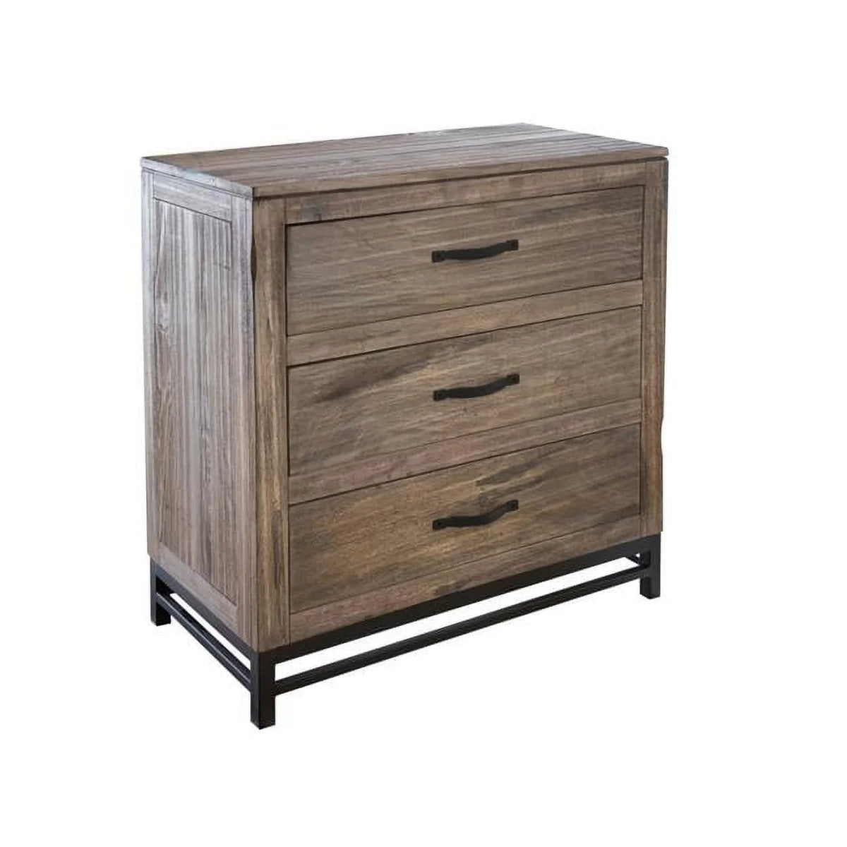 Brown Solid Wood Three Drawer Chest U100327