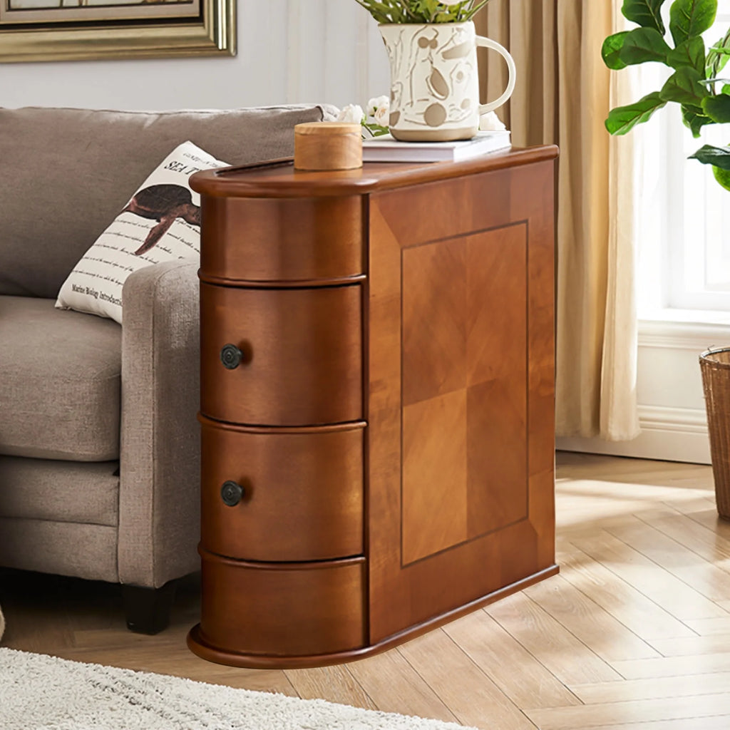 Brown 2-Drawer Wood End Table T915955
