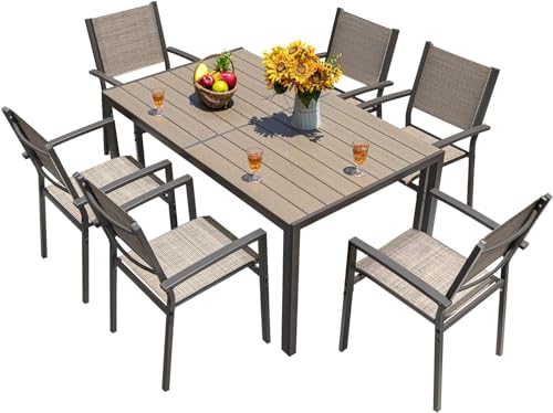 7 Piece Light Grey Patio Dining Set A77636