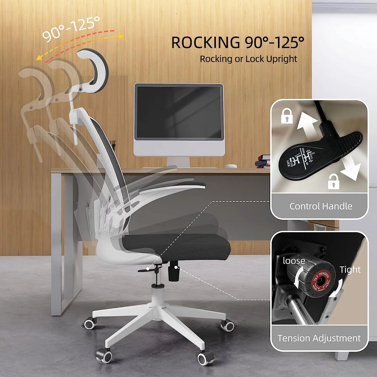 Ergonomic Office Chair with Headrest and Lumbar Support E5785