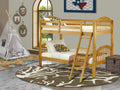 Wood Bunk Beds with Ladder and Safety Rail N4621