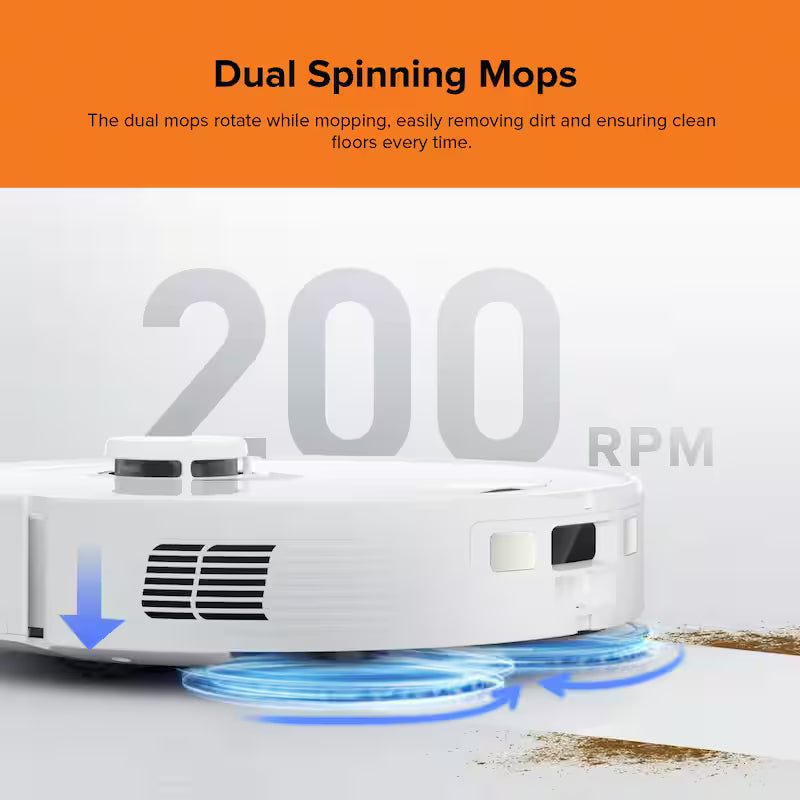 Robotic Vacuum and Mop with Self-Emptying, Self-Drying, White X9162