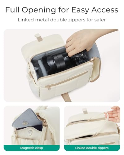 Small Camera Bag, DSLR Camera Case, Crossbody Camcorder Bags with Rain Cover C4954