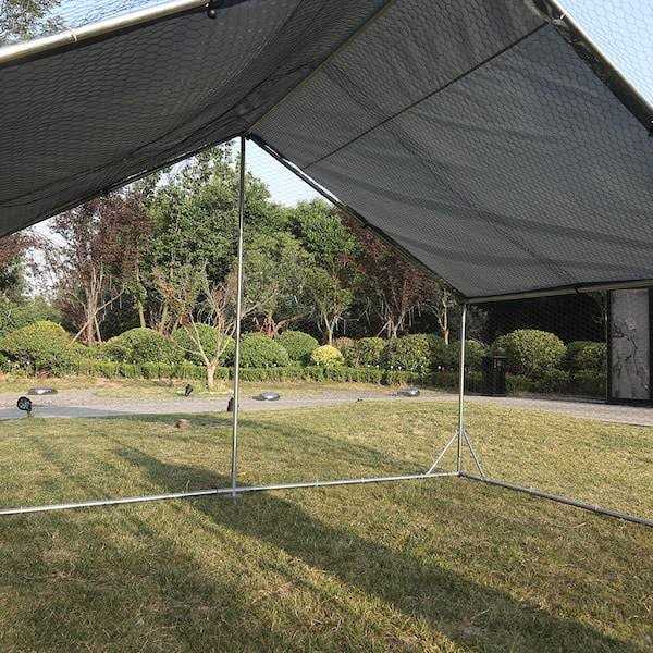 Walk-In Chicken Coop Poultry Cage with Waterproof Cover Y41637