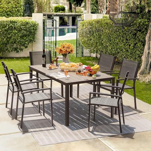 7 Piece Light Grey Patio Dining Set A77636