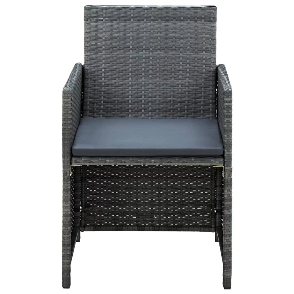 4 Piece Poly Rattan Patio Set with Cushions J54595