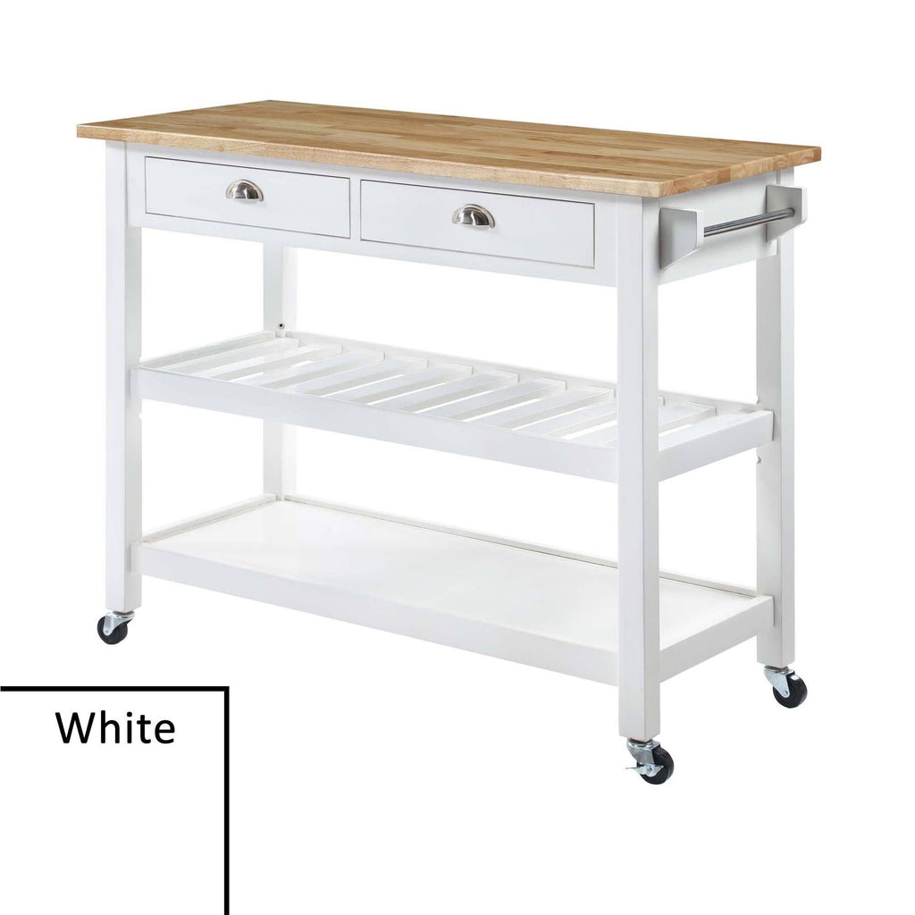 3 Tier Butcher Block Kitchen Cart with Drawers O53775