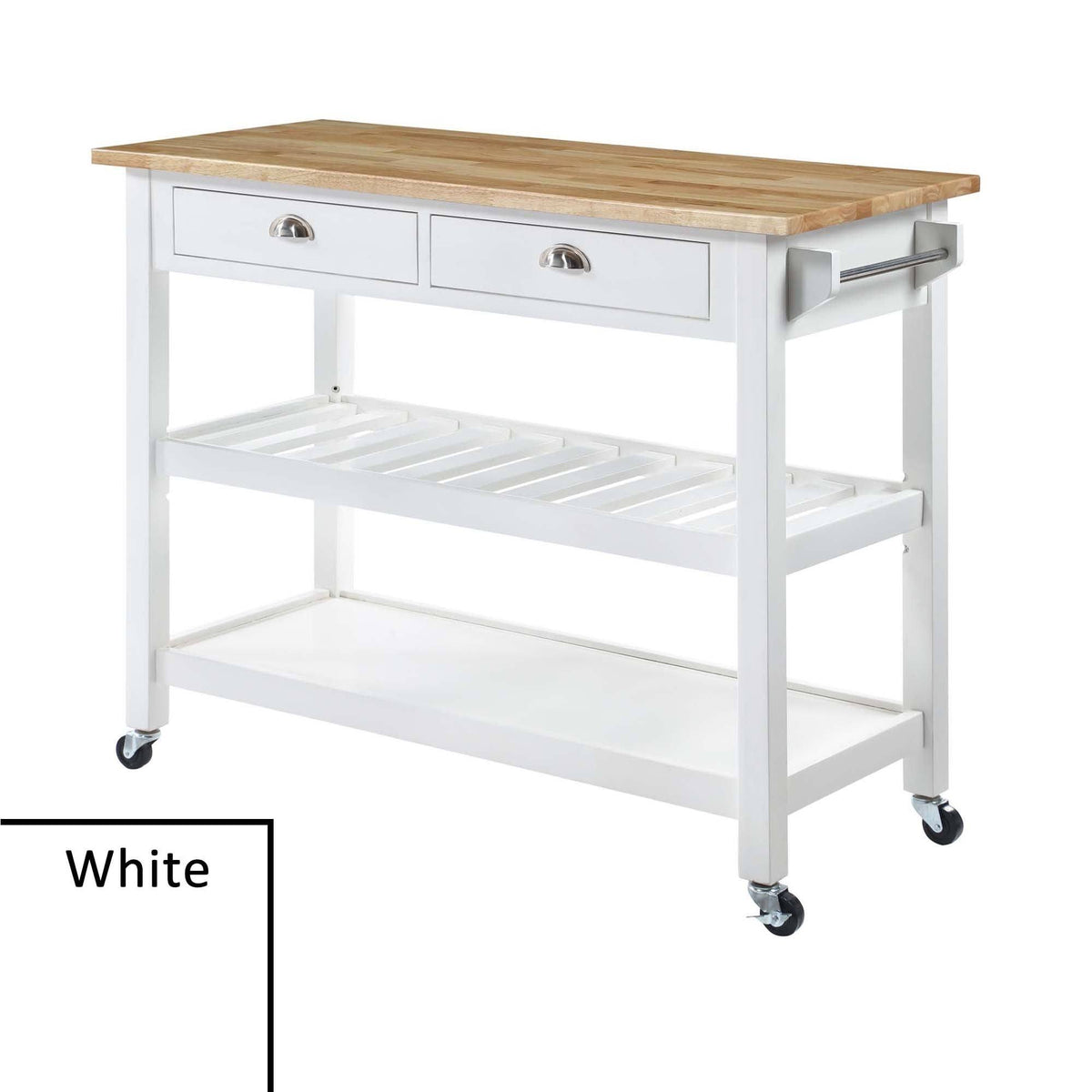 3 Tier Butcher Block Kitchen Cart with Drawers O53775