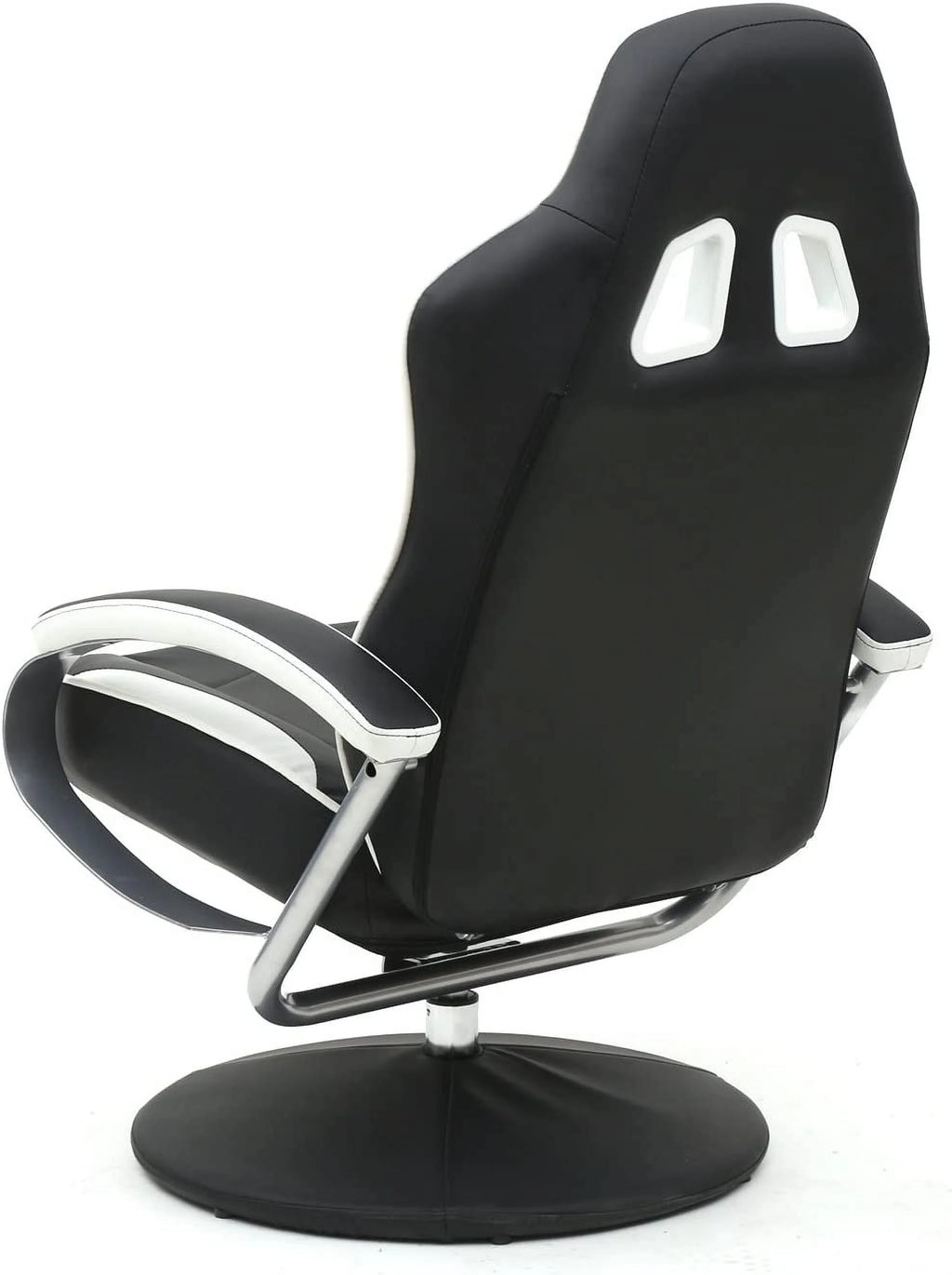 Black PU Racing Recliner Chair Set with Ottoman X554