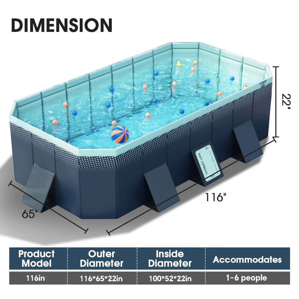 Foldable Non-Inflatable Above Ground Pool 82x55x21 B2244