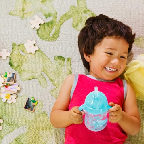 7 Ounce 2 Pack Blue/Green Weighted Straw Sippy Cup R473