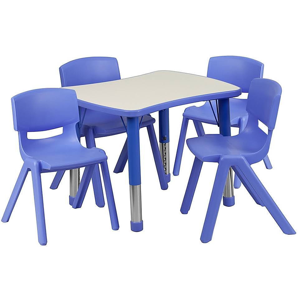 Rectangular Activity Table with 4 Stackable Chairs Q621874