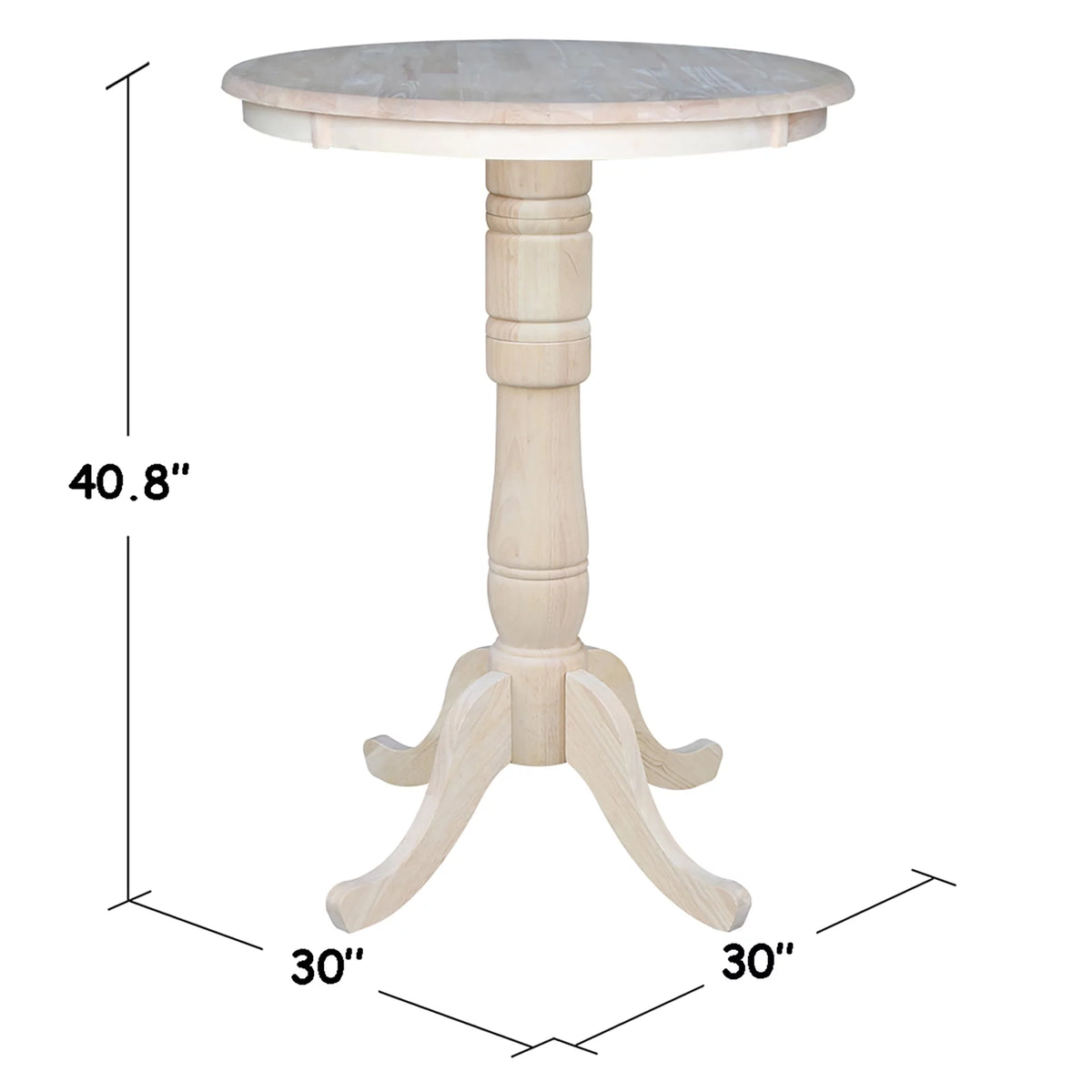 Unfinished Wood Bar Table Y22819
