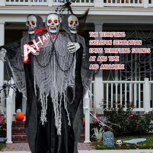 Life Size Animatronics Grim Reaper Halloween Decoration with Chain G56280