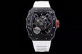 Black Bezel Blue Dial White Rubber Strap Watch L1471