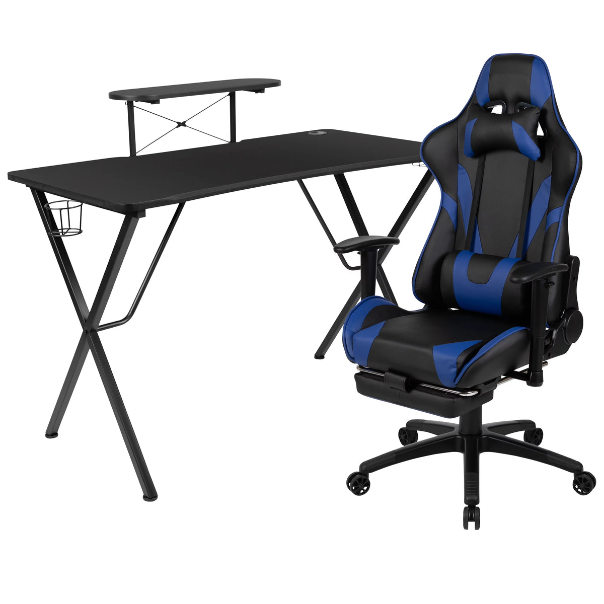 Gaming Desk and Reclining Footrest Chair M239