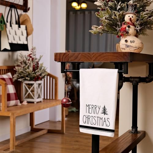 Christmas Kitchen Towels Set of 2 Black Xmas Tree Dish Towels 18x26 Inch K219242