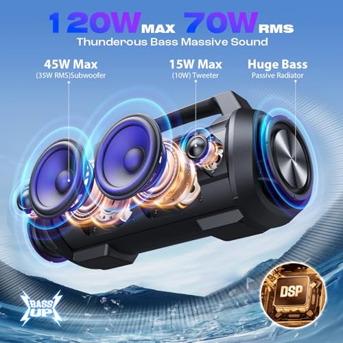 120W Portable Bluetooth Speaker IPX6 Waterproof D79775