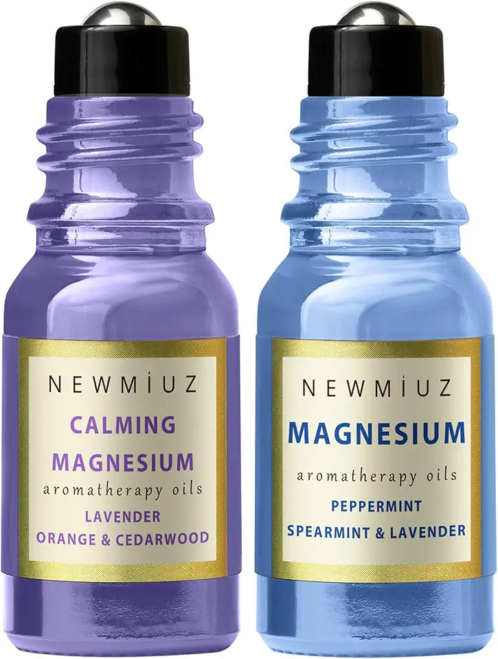 Magnesium Lavender Orange Cedarwood Peppermint Spearmint Essential Oil Roll-On Pack of 2 R385