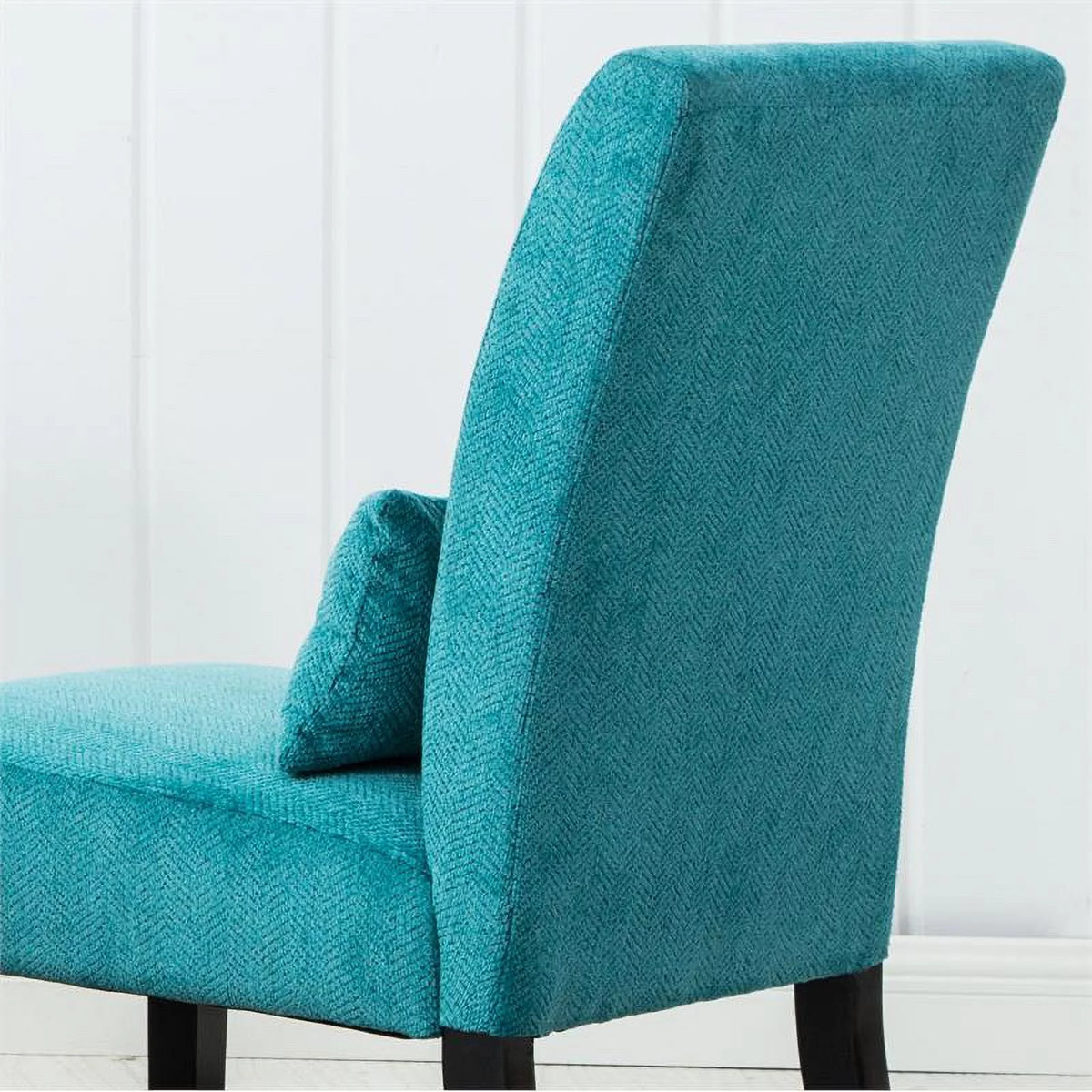 Teal Blue Chenille Accent Chair with Pillow S803