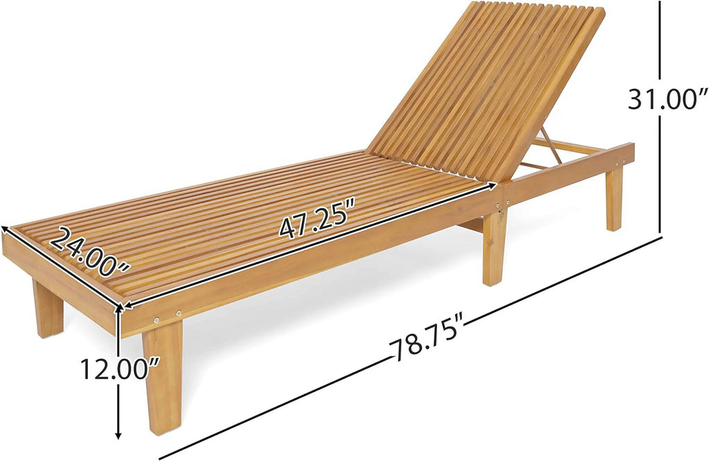 Outdoor Wooden Chaise Lounge U796