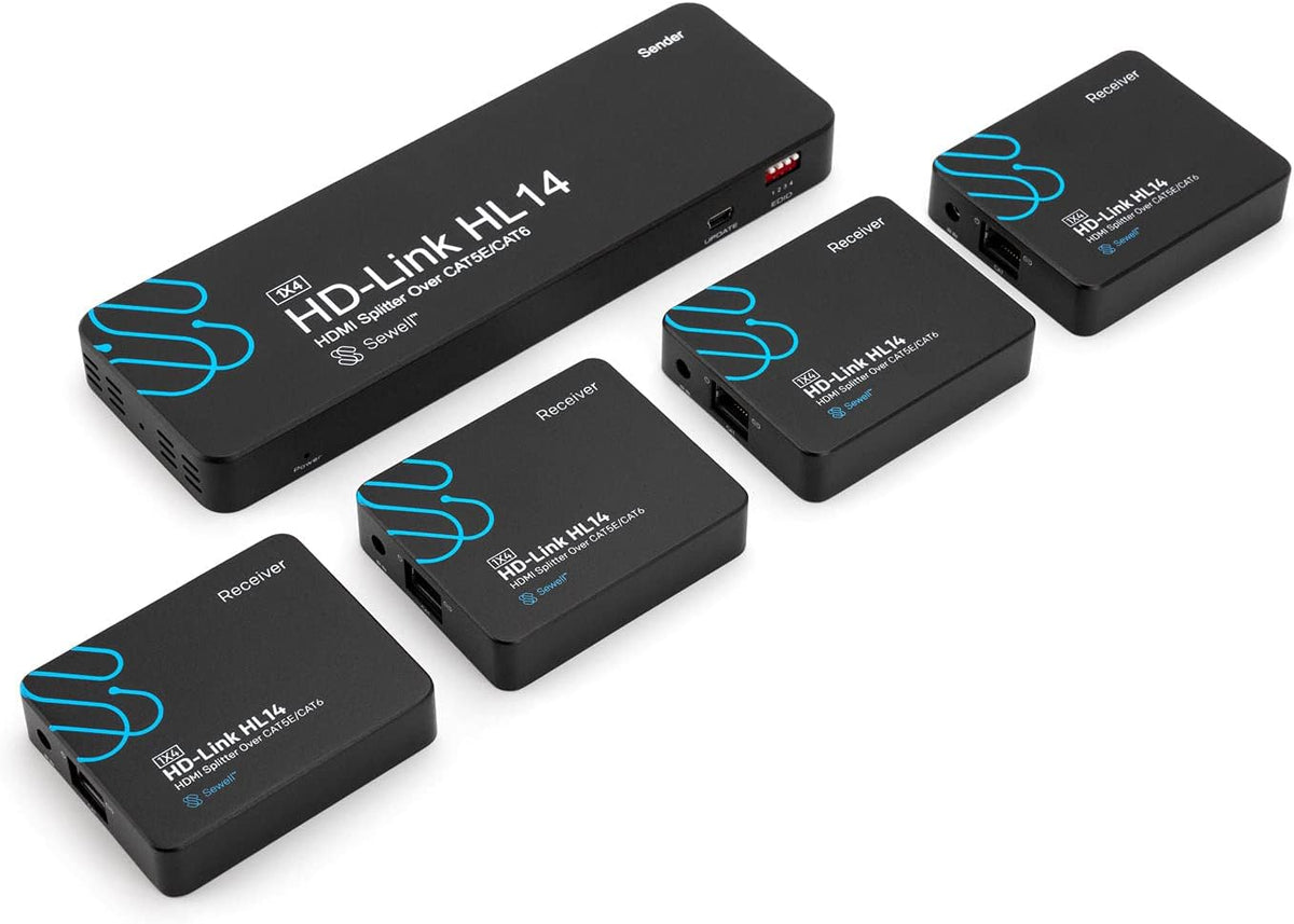 1x4 HDMI Extender Splitter Over cat5e/6, 160 ft, Black H306