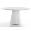White Wood Round Dining Table with Pedestal Base F979