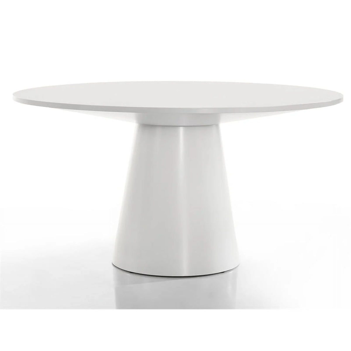 White Wood Round Dining Table with Pedestal Base F979
