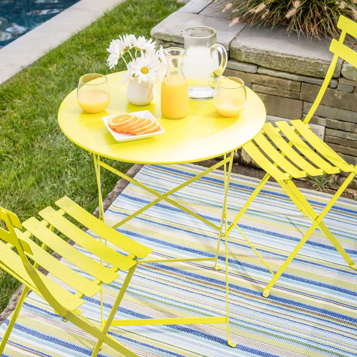 3 Piece Outdoor Furniture Set Yellow K13098