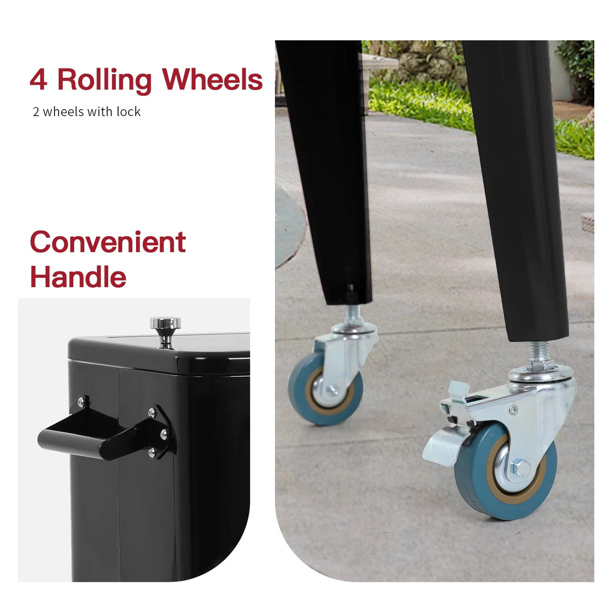 80 Quart Rolling Ice Cooler with Wheels and Bottle Opener A520632