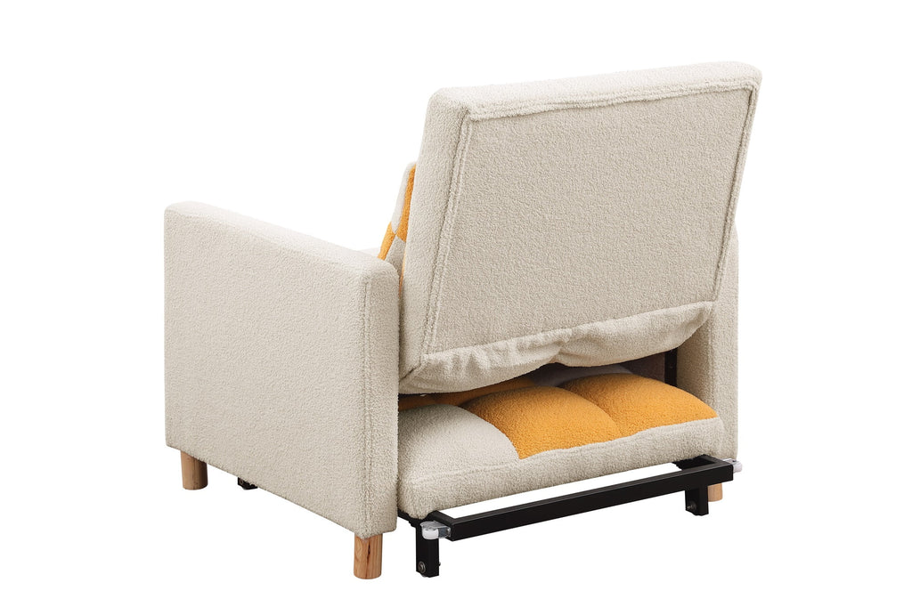 3-in-1 Convertible Sleeper Chair Bed Yellow U421565