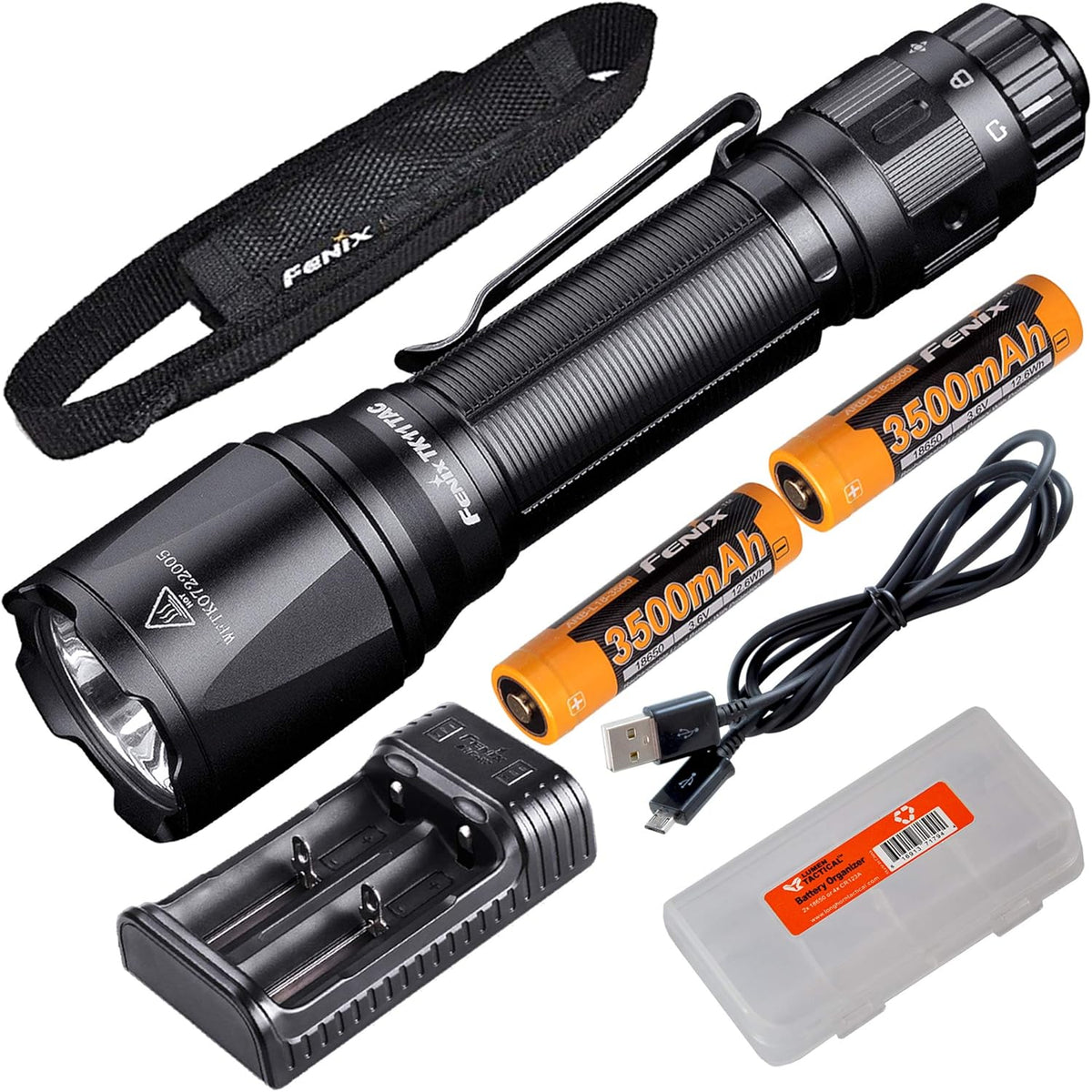 1600 Lumen Tactical Flashlight with Rechargeable Battery K66342