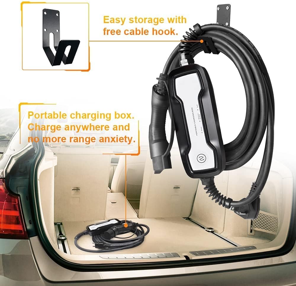 Level 1 10/16A Current Switchable Electric Car Charger with NEMA 5-15P Adapter F431274
