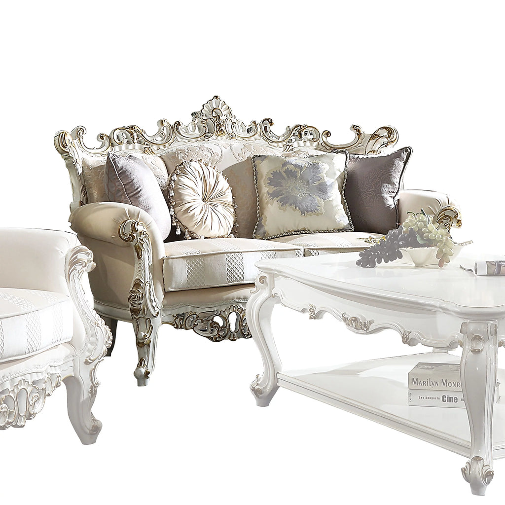 Fabric Loveseat with 4 Pillows S208