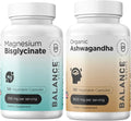 Magnesium 200mg Organic Ashwagandha 1600 mg Supplement Combo K2318