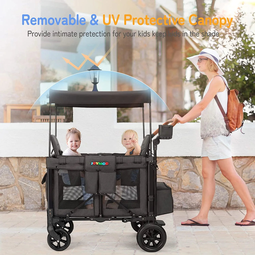 Double Stroller Wagon with 5 Point Harness Y475