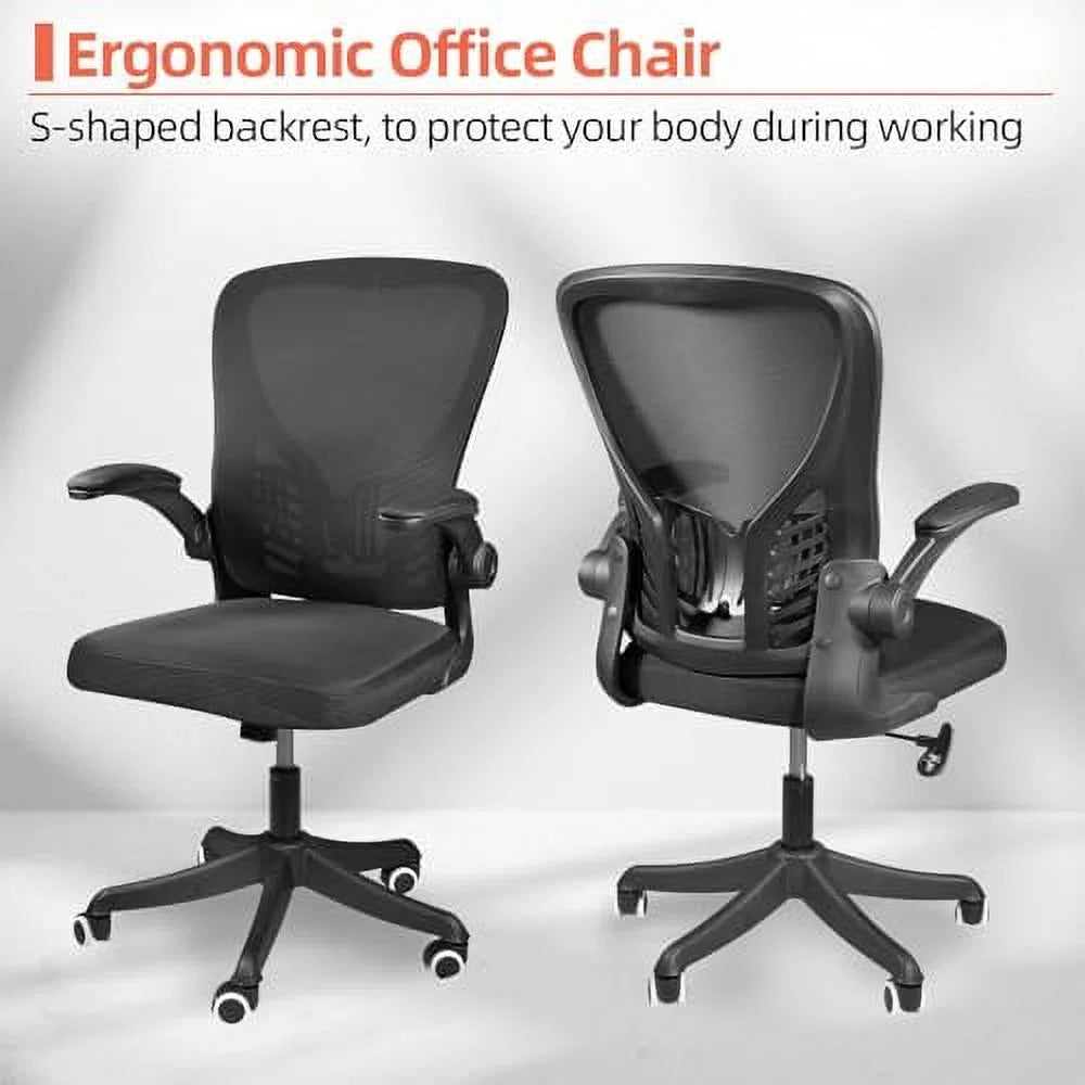 Black Ergonomic Mesh Office Chair with Wheels and Arms F671