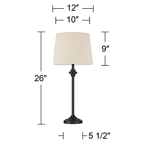 Set of 2 Dark Bronze Brown Metal Table Lamps H121145