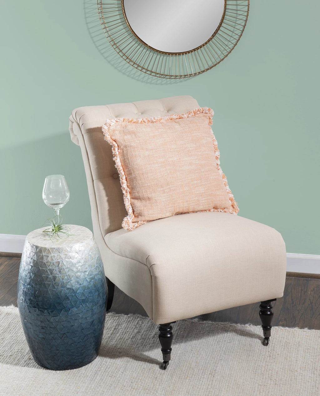 Blue Off-White Accent Side Table I134612