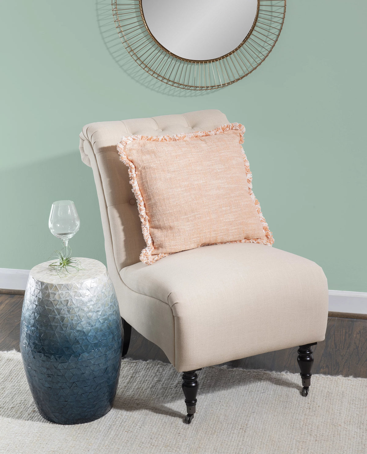 Blue Off-White Accent Side Table I134612