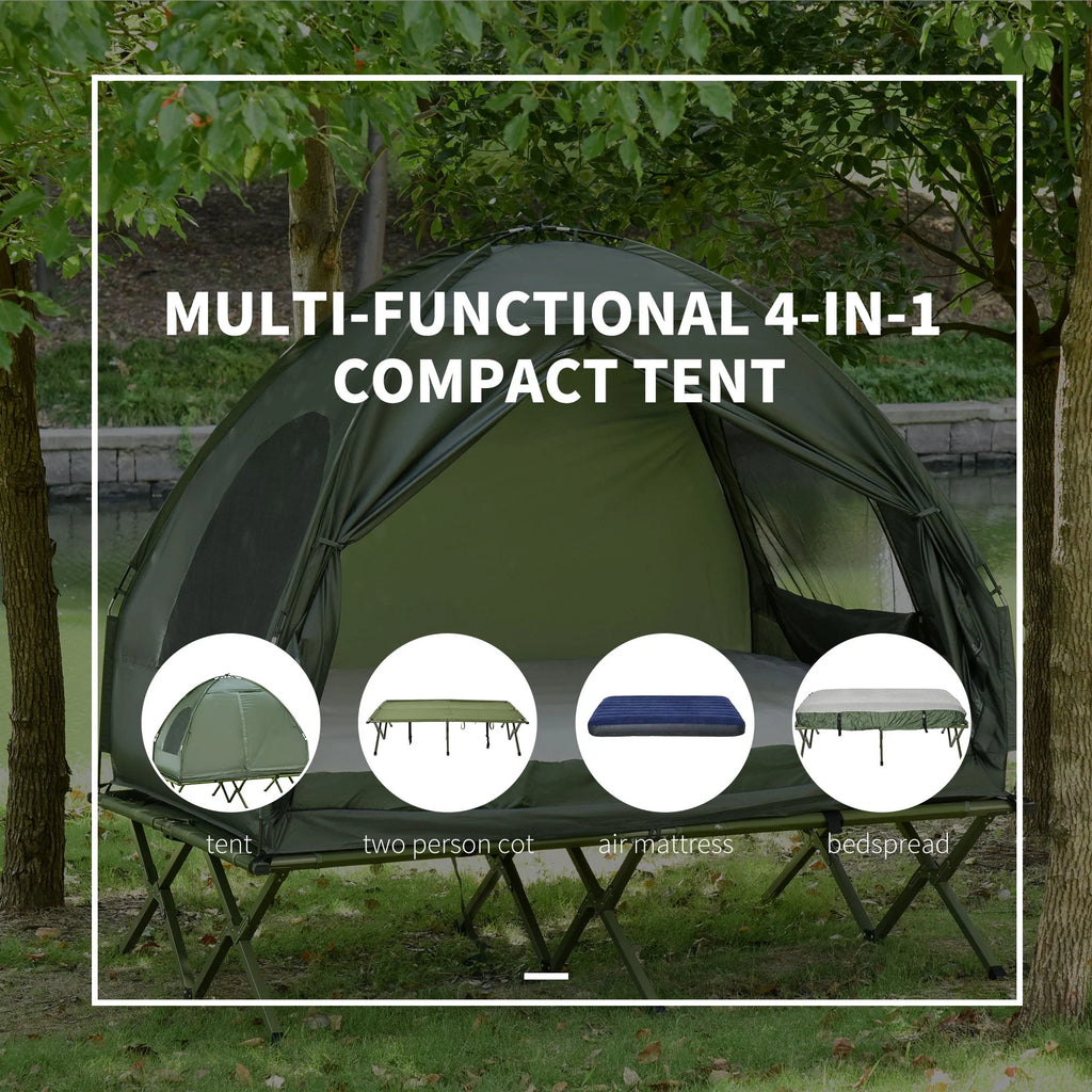 2 Person Foldable Camping Cot with Tent L800